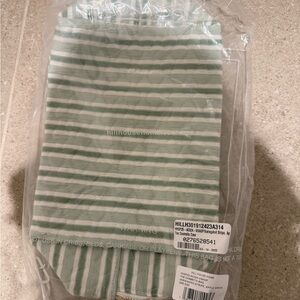 Hill House Green and White Stripe makeup bag